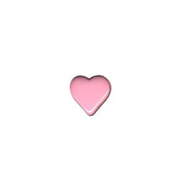 Bouton cœur - rose - 15mm