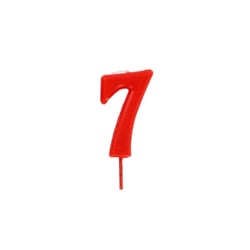 Bougie anniversaire chiffre 7 Rouge - Gatodéco