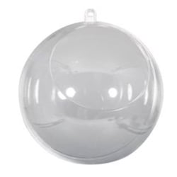 Boule transparente plastique - 2 parties - 12cm
