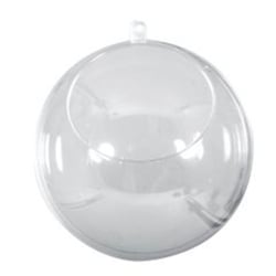 Boule transparente plastique - 2 parties - 8cm