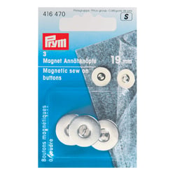 3 boutons magnétiques - 19mm - argent