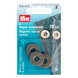 3 boutons magnétiques - 19mm - laiton