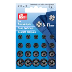 20 boutons pression à coudre - 6/11mm