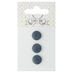 Bouton 2 trous x3 - bleu - 12mm