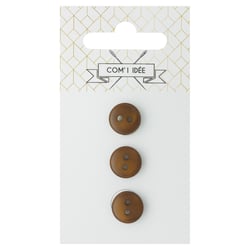 Bouton 2 trous x3 - caramel - 12mm