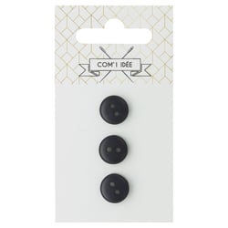 Bouton 2 trous x3 - marine - 12mm
