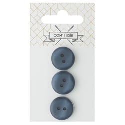 Bouton 2 trous x3 - bleu - 18mm