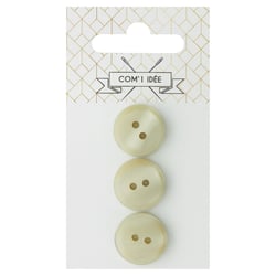 Bouton 2 trous x3 - brume - 18mm
