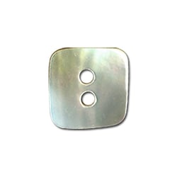Bouton akoya carré - écru - 10mm