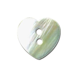Bouton akoya cœur - écru - 10mm