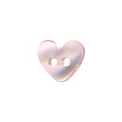 Bouton - coeur transparent  - 9mm