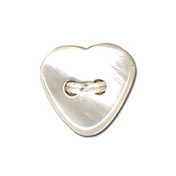 Bouton tendresse coeur - blanc - 10mm