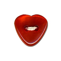 Bouton tendresse coeur - rouge - 10mm