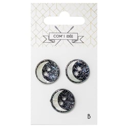 3 boutons - 18 mm - marine nacre