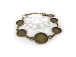 Bracelet 5 ronds à décorer et cabochons - Bronze