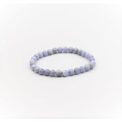 Bracelet calcedoine bleue perles - 6mm