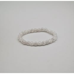 Bracelet perles 6 mm - Cristal de roche/Quartz crack