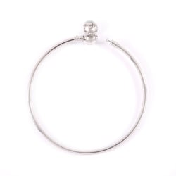 Bracelet jonc fermoir boule Créalia - Rhodium
