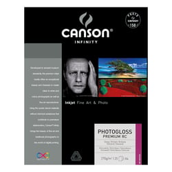25 feuilles PhotoGloss Premium RC - A4 - 270G - Canson Infinity