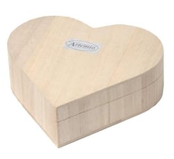 Boite cœur en bois couvercle pivotant