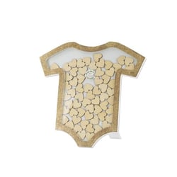 Cadre body blanc avec 60 coeurs en bois