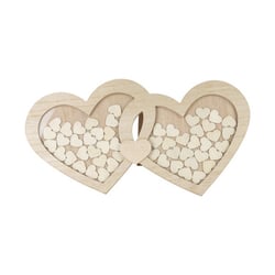 Cadre double coeur avec 60 coeurs en bois