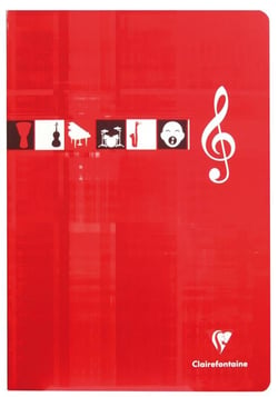 Cahier de Musique et Chant piqué 21x29,7 cm 48 pages séyès  - Coloris assortis