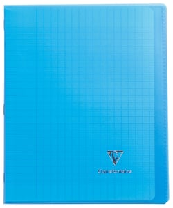 1 cahier polypro - 17 x 22 cm - Koverbook - Clairefontaine - 48 pages grands carreaux - Coloris assortis