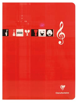 1 cahier de musique - 24 x 32 cm - Clairefontaine - 48 pages - Coloris assortis