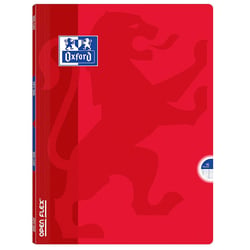 Cahier polypro - 24 x 32 cm - Openflex - Oxford - 96 pages grands carreaux - Rouge