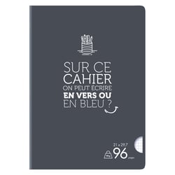 1 cahier - Format A4 21 x 29.7 cm - Cultura - 96 pages petits carreaux - Coloris assortis