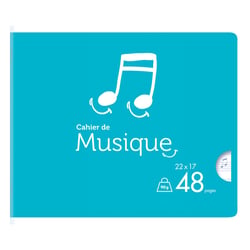 Cahier de musique polypro - 17 x 22 cm - Cultura - 48 pages - Bleu
