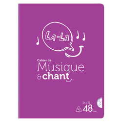 Cahier de musique - 24 x 32 cm - Cultura - 48 pages grands carreaux - Violet