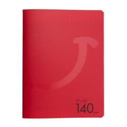 Cahier polypro 17 x 22 cm 140 pages grands carreaux Cultura - Rouge