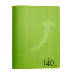 Cahier polypro 17 x 22 cm 140 pages grands carreaux Cultura - Vert