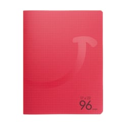 Cahier polypro 17 x 22 cm 96 pages petits carreaux Cultura - Rouge