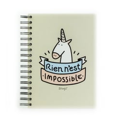 Cahier polypro à spirales - Format A5 14.8 x 21 cm - Mr Wonderful - 200 pages petits carreaux - Licorne