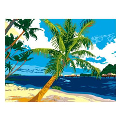 Kit canevas - 15x20cm - plage et palmier