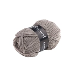 Pelote de fil à tricoter 100% polyester - Plassard - Caresse - Taupe 413