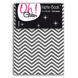 Carnet glitter 7x10cm chevrons noir - Toga