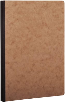 Carnet broché - Format A5 14.8 x 21 cm - Age Bag - Clairefontaine - 192 pages petits carreaux - Marron