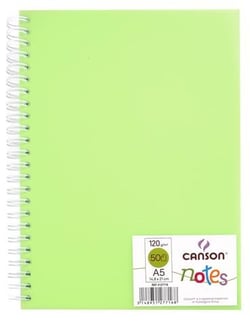 CANSON - Cahier de notes - reliure à anneaux métalliques - A6 - 50 feuilles  - papier blanc - uni - couverture orange - Papier de Dessin Esquisse et  Pastel - Dessin - Pastel