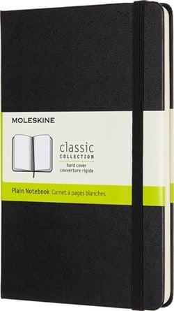 Carnet - 11.5 x 17.5 cm - Moleskine - Pages unies - Noir