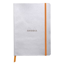 Carnet - Format A5 14.8 x 21 cm - Rhodiarama - Rhodia - 160 pages pointillées - Argent
