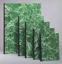 Carton à dessin vert marbré 26x33 avec élastique