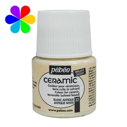 Pot 45 ml peinture céramique Pébéo Setacolor Ceramic - Blanc antique