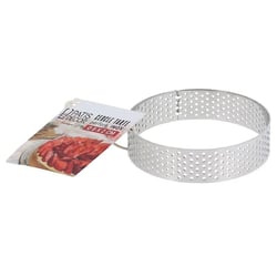 Cercle à tarte perforé en inox - Patisdécor - 8 cm 