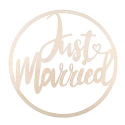 Cercle en bois - Just married - 30 cm de diamètre