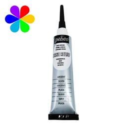 Peinture sur verre - Cerne relief -  Vitrail Pébéo 20 ml - Argent