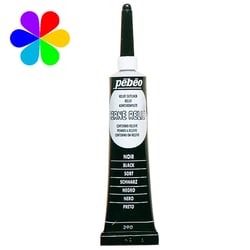 Peinture sur verre - Cerne relief - Vitréa Pébéo 20 ml - Noir